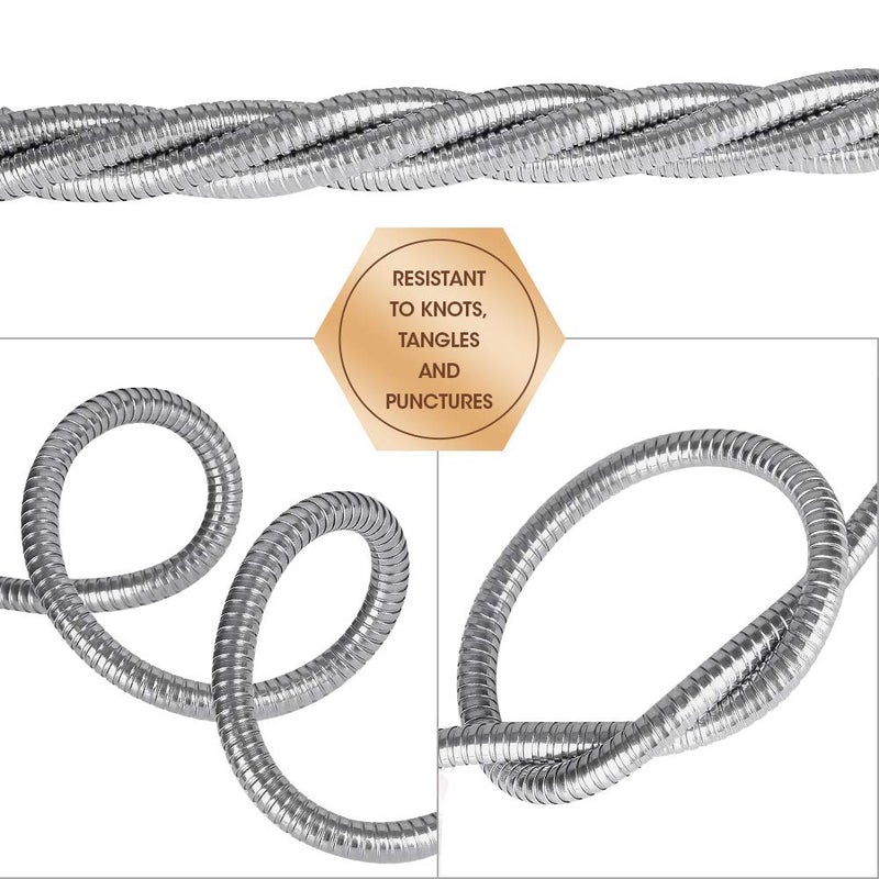BEAULIFE Short Metal Steel Garden Hose 15 Feet Drinking Rv Water Hose Dehumidifier Drain Hose Connector Extension Attachments 3/4â€ Hose Bib Faucet Reel Extender for Outdoor - Image 4